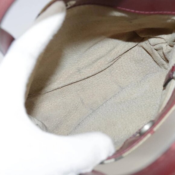 BURBERRY Nova Check Hand Bag PVC Leather Beige Auth 105625 - Picture 10 of 16